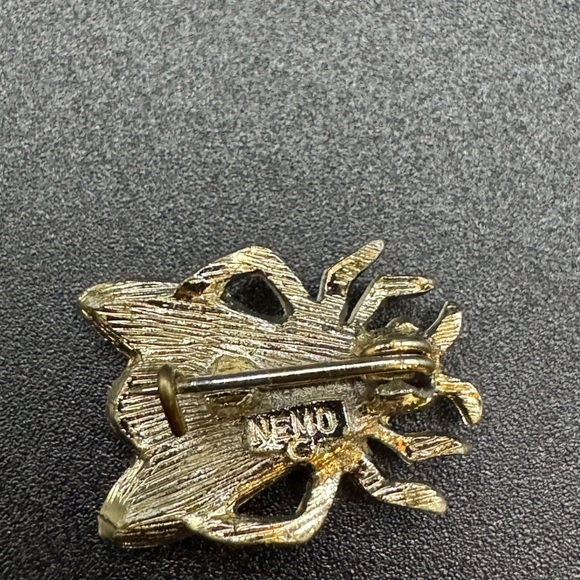 Vintage 1950’s Housefly Nemo Gold Rhinestone Brooch Pin - Picture 6 of 6